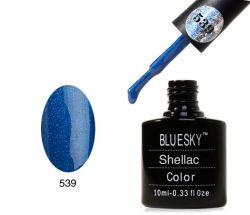 Гель-лак (Shellac) bluesky темно синий с мелкими блестками 539 10 мл.  