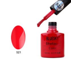 Гель-лак (Shellac) bluesky 521 (красный с блестящей пылью) 10 мл.