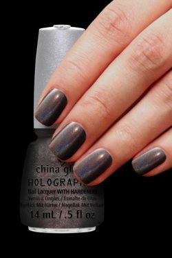 China Glaze голографические лаки Galactic Gray Галактический серый 14 мл.