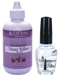 "EzFlow"  Never Yellow Sealer Top Coat, 15 мл. - нежелтеющее верхнее покрытие – закрепитель лака