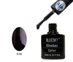 Гель-лак (Shellac) bluesky 518 (черный) 10 мл.