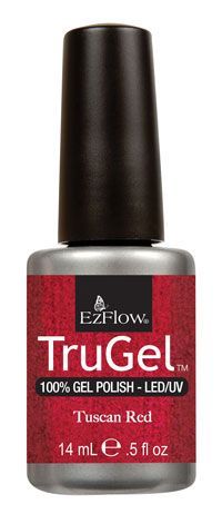 EzFlow TruGel Tuscan Red Эластичный растворяемый гелевый лак во флаконе с кисточкой «Тосканский красный» 14 мл.